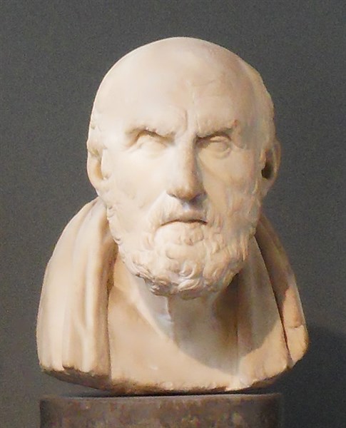 Roman copy of a Hellenistic bust of Chrysippus of Soli