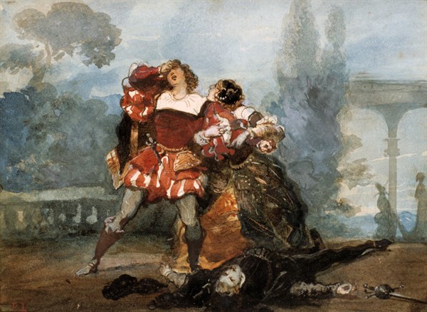 Illustration for Alfred Musset's comedy 'Les Caprices de Marianne'