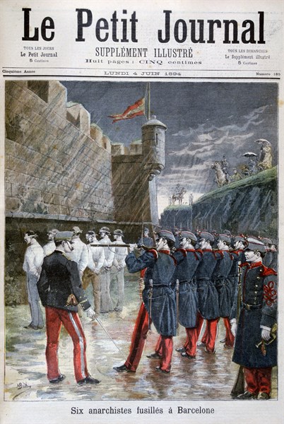 Execution by firing squad of six  Anarchists