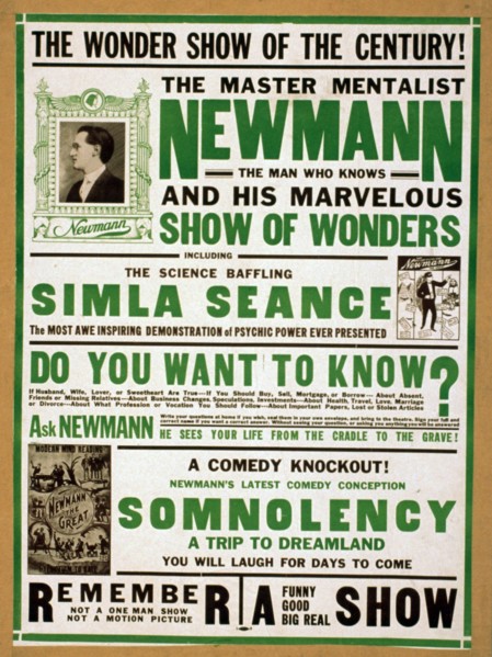 C. A. George Newmann, Magician and Mentalist