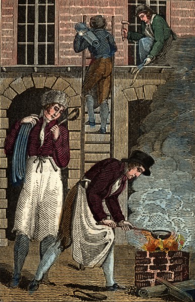 Plumbers working on a building