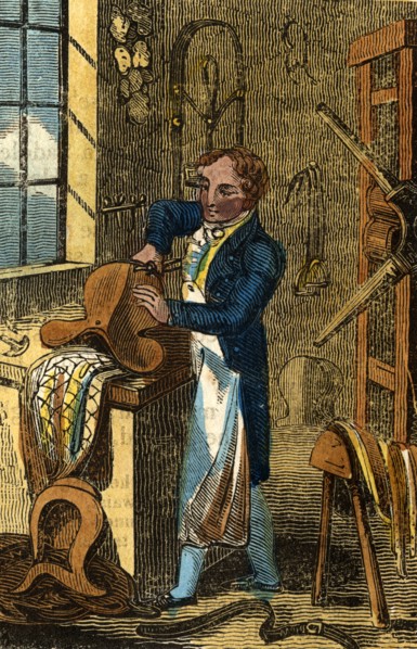 Saddler making as saddle