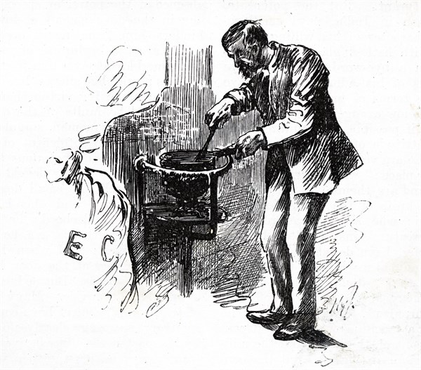 Heating the wax with which mail bags were sealed before dispatch