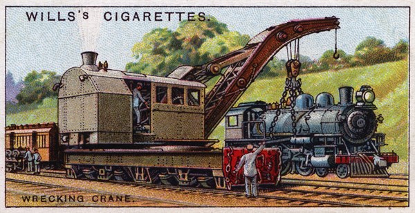 British Wrecking Crane for clearing railway track.