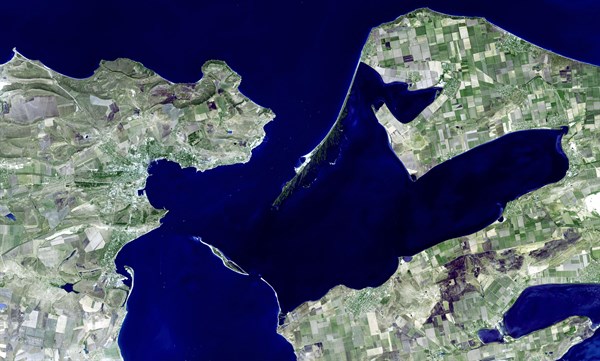 Satellite view of Kerch in Ukraine