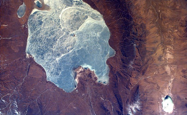 Satellite view of lake Quinghai