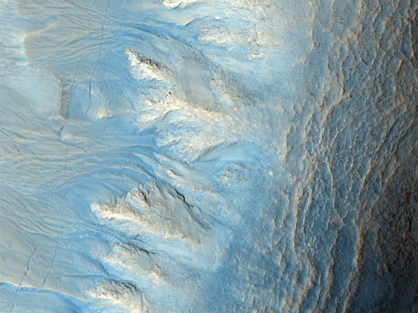Satellite image of the impact of a crater