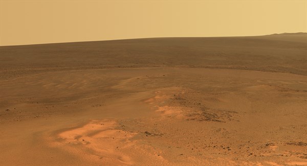 Windswept vista northward on Mars