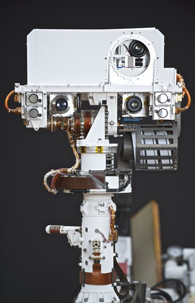 This photograph shows the Vehicle System Test Bed (VSTB) rover, a nearly identical copy to the