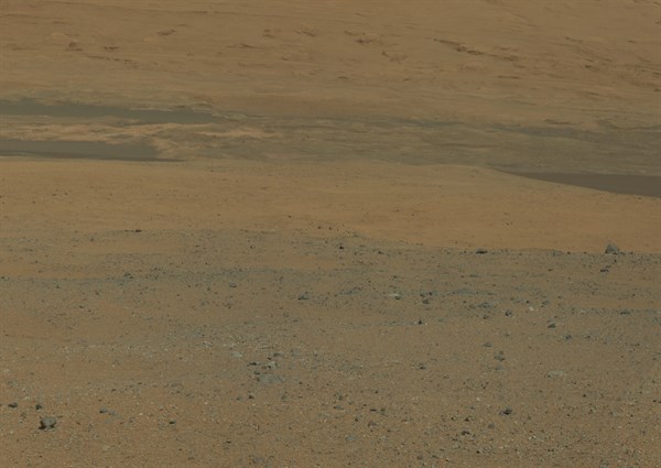 This color image from NASA's Curiosity rover looks south of the rover's landing site on Mars