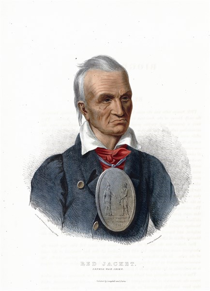 Red Jacket. Seneca war chief on stone by Corbould