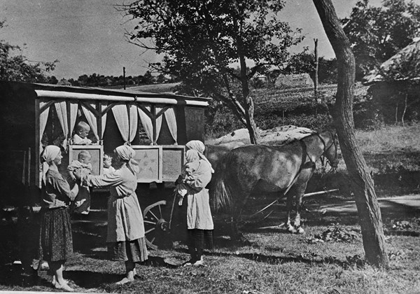 Collective farm nursery-on-wheels in the USSR