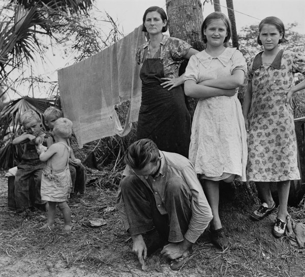 Migrant labourer's family, packing house workers. Canal Point, Florida by Marion Post Wolcott, 1910-1990, photographer 19390101