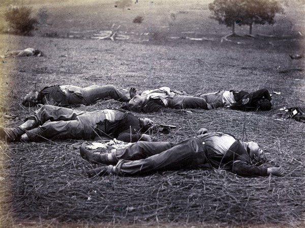 Bodies on the battlefield after the Battle of Gettysburg, July 1–3, 1863