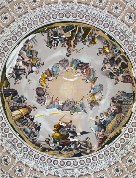 Photolithograph of the Apotheosis of Washington, in the dome of U.S. Capitol