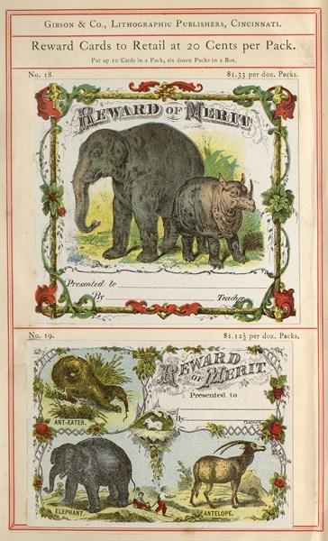 Highly coloured educational 'Reward Cards' for children