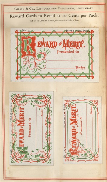Highly coloured educational 'Reward Cards' for children