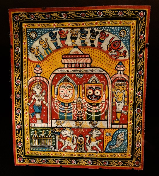 Painted cotton 'The child Krishna' Orissa, India, mid twentieth century