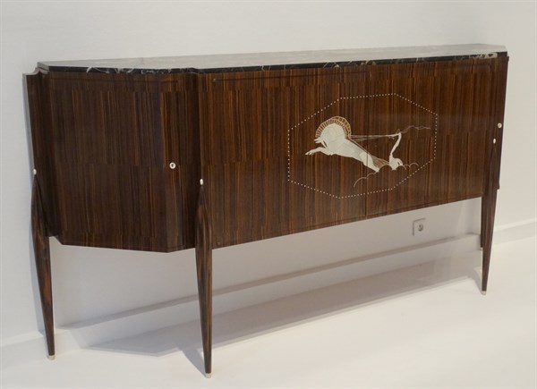 Desserte dite meuble au char Sideboard with an ivory inlay 1921. By Jacques-Emile Ruhlmann