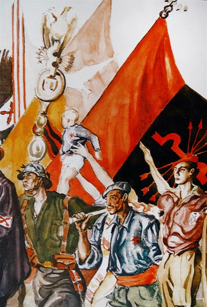 Carlist, Nationalist and Falangist soldiers, Spanish Civil War