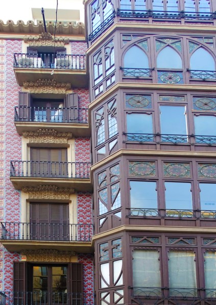 Façade of apartments of the early twentieth century, Barcelona, Spain