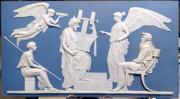 Jasperware plaque: The Apotheosis of Homer
