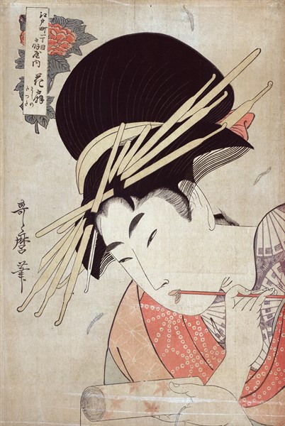 Courtesan, head-and-shoulders portrait