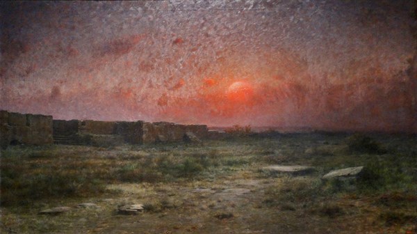 Painting titled 'The Same Old Scene' by Modest Urgell