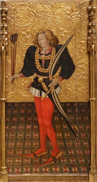 Wooden altarpiece of Saint Sebastian