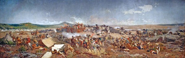 Painting depicting the Battle of Tetouan by Marià Fortuny