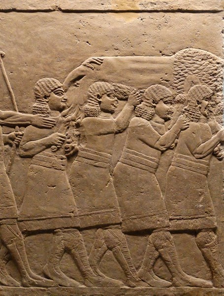 return from the lion hunt Nineveh, Iraq. Assyrian 645-636 BC