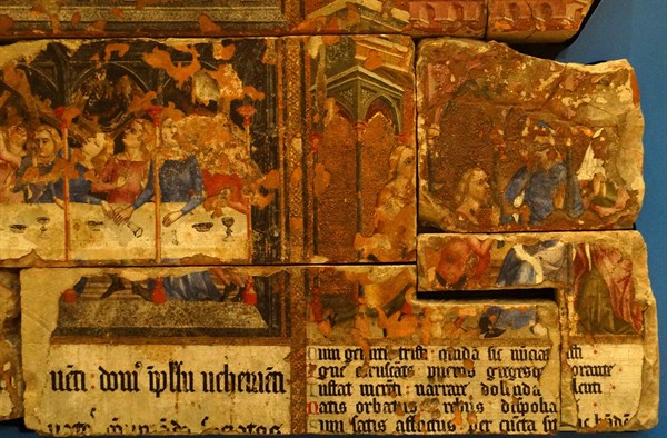 Wall painting from St Stephen's Chapelat the palace of Westminster, London