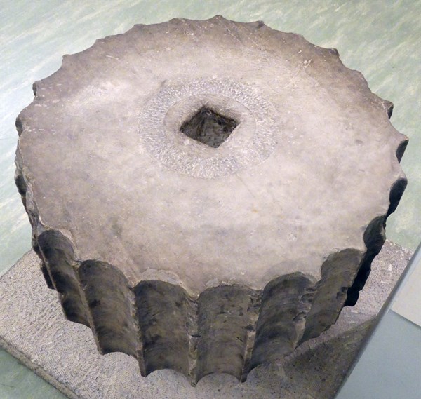 Greek Ionic column drum, from the interior order of the Propylaea, Parthenon, Athens. 5th century BC