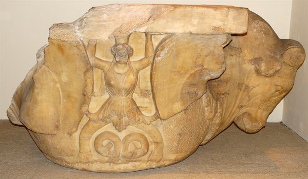 Greek capital of a column with a Caryatid From the Agora of Satamis, Cyprus About 350 BC