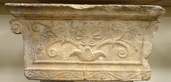Finial of back of a Greek, 3rd century BC, marble bench (exedra)