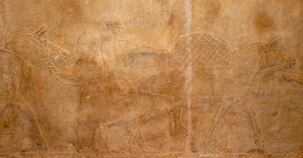 Relief showing hunting. Assyrian, about 645-635 BC From Nineveh, Iraq