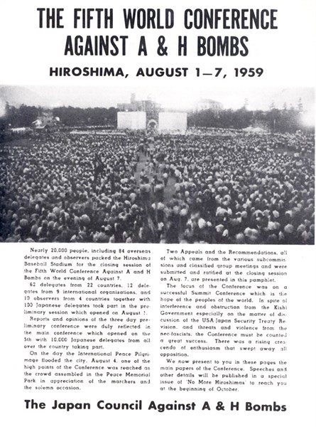 Magazine article against A & H bombs, Hiroshima, Japan, 1959