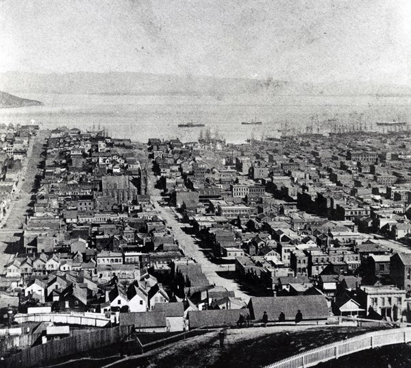 view of San Francisco from Russian Hill towards the San Francisco Bay