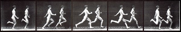 Early footage of a men running