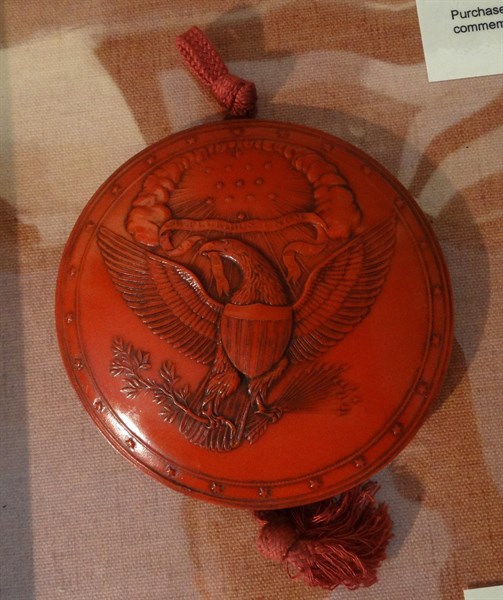 Wax seal of the new American republic after the War of Independence circa 1789