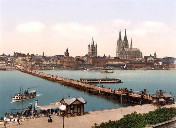 Pontoon bridge from Deutz, Cologne 1900