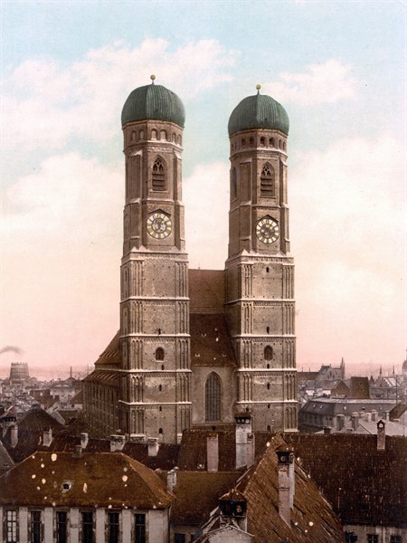 Frauen Church (i.e. Frauenkirche), Munich, Bavaria, Germany 1900