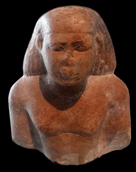Bust of a man. Quartzite. Late Period, 26th Dynasty (664-525 BC).