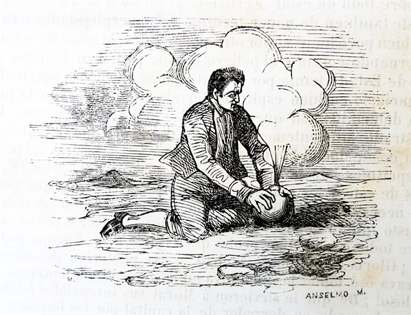 anti-French fighter, with a smoke bomb; in Spain during the occupation of Spain 1808