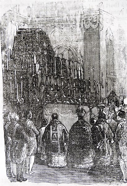 Engraving depicting the funeral of José Moñino, 1st Count of Florida Blanca