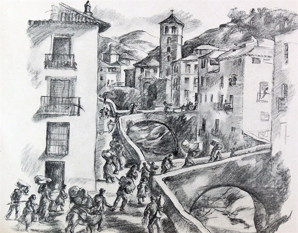 refugees flee from advancing armies during the Spanish Civil War.