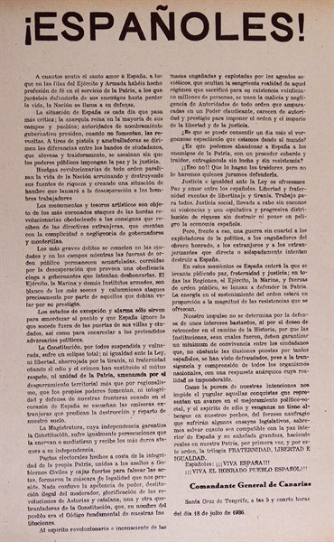 Statement issued by Francisco Franco
