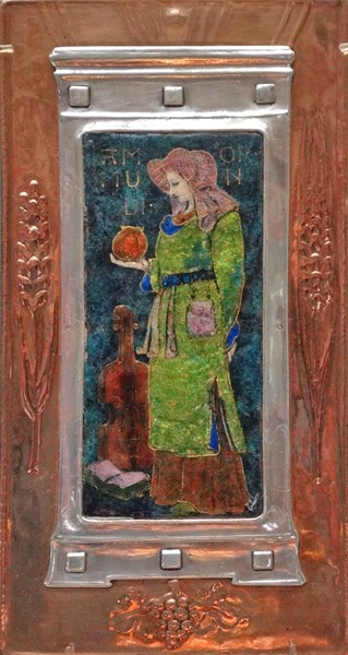 Silver, enamel and copper plaque