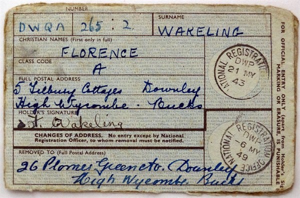 Identification card from the Second World War