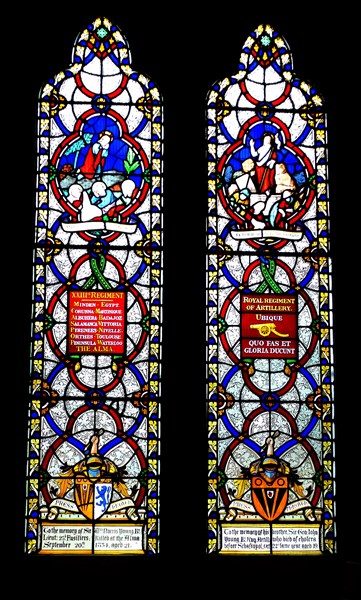 Stained glass window at St Michael and All Angels Anglican church